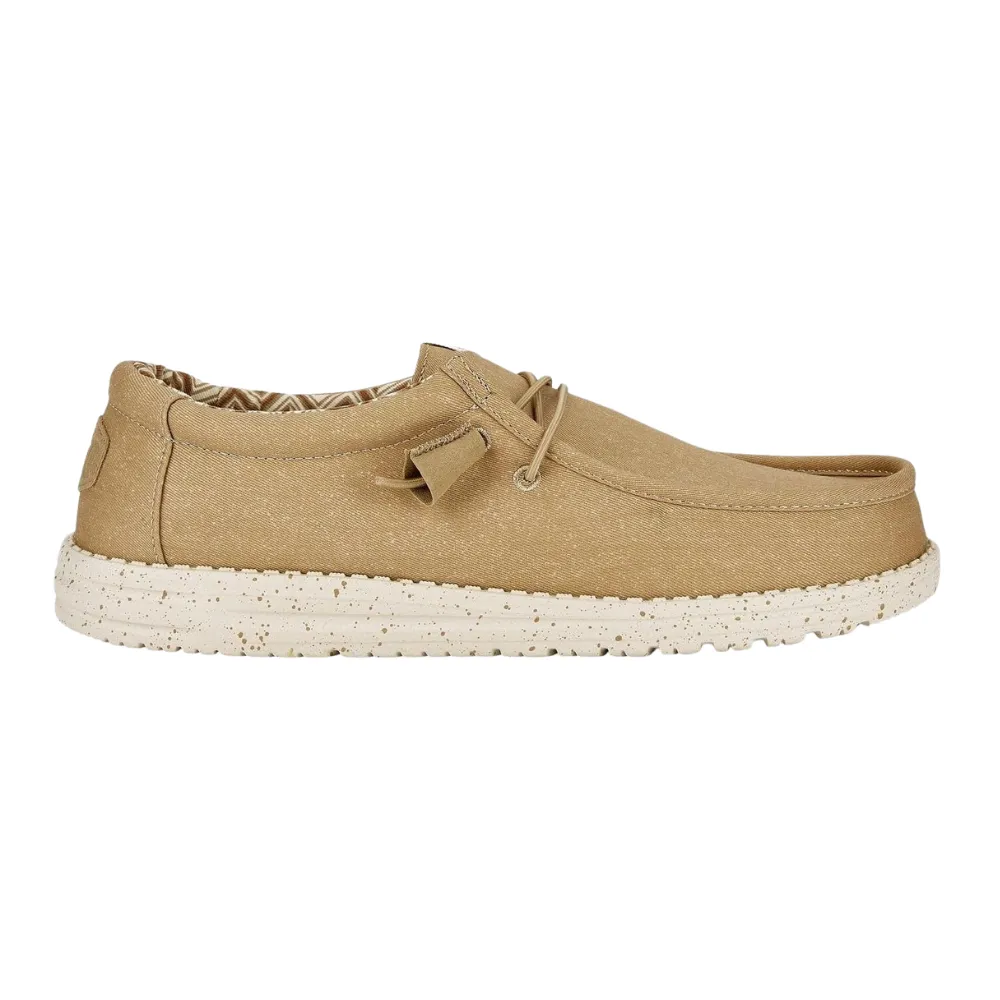 Loafers White Hey Dude Wally Canvas Wide Tan 41785-265