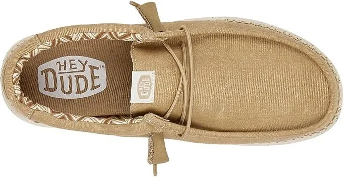 Aloha Loafers Hey Dude Wally Canvas Wide Tan 41785-265