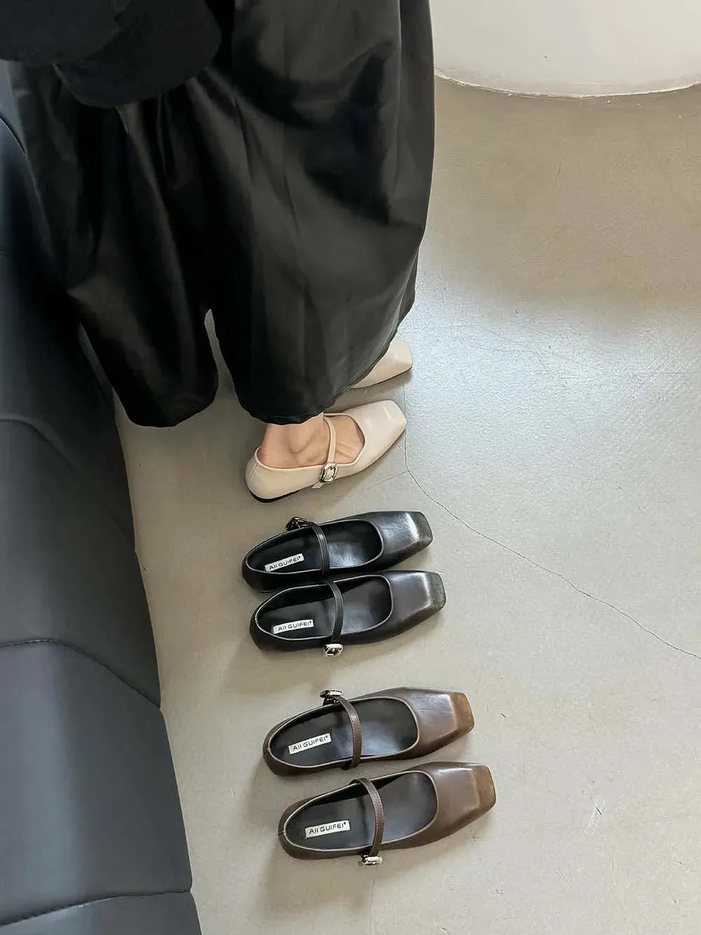 Quince Loafers binfenxie  -  Fashion Women Flats Loafers Black Beige Brown Belt Buckle Casual Mules Size 35-39 Fashion Dress Loafers Party Pumps Shoes Woman