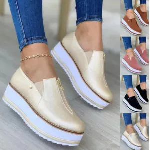 Zipper Flat Shoes Slip On Platform Loafers Women Loafers Macy's