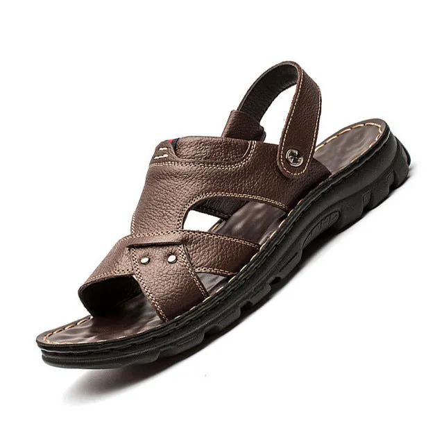 Slide Sandals Vs Flip Flops ZYYZYM Men Sandals 2019 Summer Pu Leather Fashion Classics Casual Men Slipper Sandals Non-slip Men Summer Shoes Plus Size 38-48